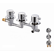 Modern design 3 Way bathroom chrome thermostatic faucet mixer brass wall  temperature control faucet
